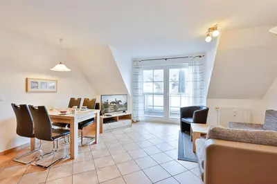 Ein Sitzbereich in der Unterkunft Ferienwohnung Nr 7