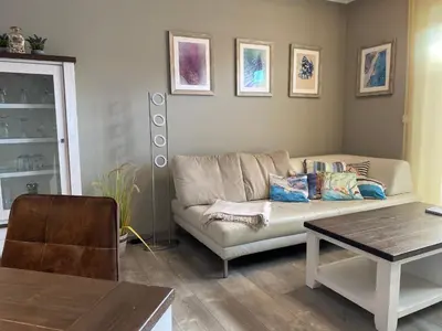 Ein Sitzbereich in der Unterkunft Ostsee Wellnessresidenz Wohnung 10 in Zingst