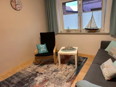 Ein Sitzbereich in der Unterkunft Ankerplatz Barth