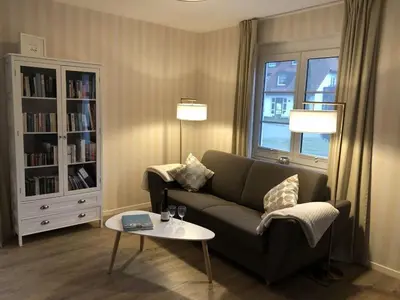 Ein Sitzbereich in der Unterkunft Darßkieker Comfortable holiday residence