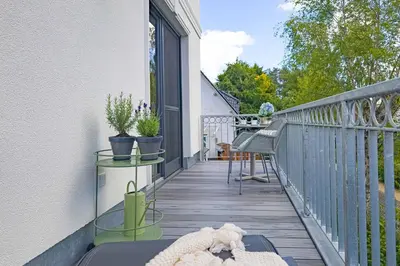 Ein Balkon oder eine Terrasse in der Unterkunft Küstenkajüte Whg 5