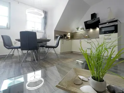 Küche/Küchenzeile in der Unterkunft Ferienwohnung Brise