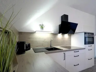 Küche/Küchenzeile in der Unterkunft Ferienwohnung Brise