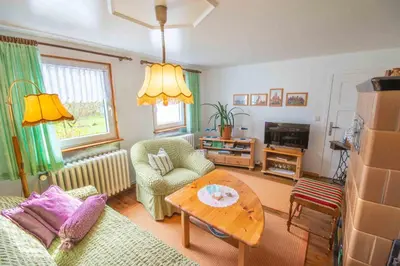Ein Sitzbereich in der Unterkunft Am Bodden Krapp´s - Boddenidyll