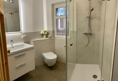 Ein Badezimmer in der Unterkunft Villa Strandleben