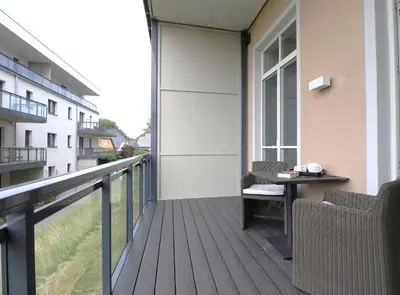 Ein Balkon oder eine Terrasse in der Unterkunft Alte Seefahrtschule Kranichnest