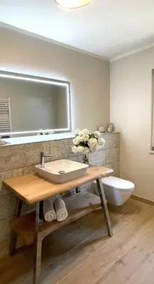 Ein Badezimmer in der Unterkunft Darßer Ferienhaus Gartenwohnung