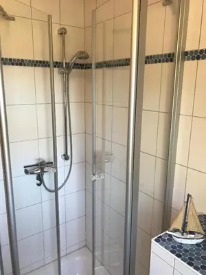 Ein Badezimmer in der Unterkunft Kompassrose