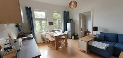 Küche/Küchenzeile in der Unterkunft De lütt Stuuv