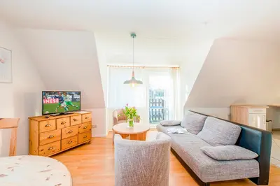 TV/Unterhaltungsangebot in der Unterkunft Ferienhaus Sanddorn, Fewo Stranddistel
