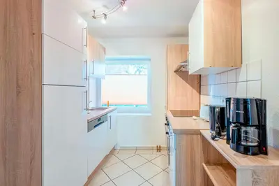 Küche/Küchenzeile in der Unterkunft Ferienhaus Sanddorn, Fewo Sanddorn