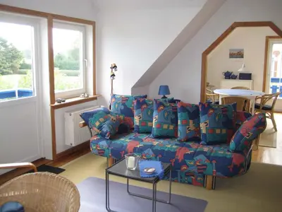 Ein Sitzbereich in der Unterkunft Apartment in Dierhagen (Ostseebad) 2646
