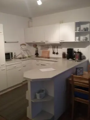 Küche/Küchenzeile in der Unterkunft Ferienwohnung im Kapitänsgarten in Prerow