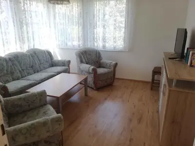 Ein Sitzbereich in der Unterkunft Holiday home Fuhlendorf 1