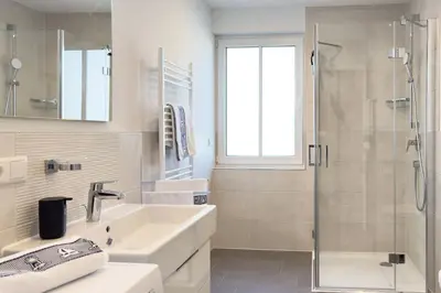 Ein Badezimmer in der Unterkunft Störtebekerkoje 12 1
