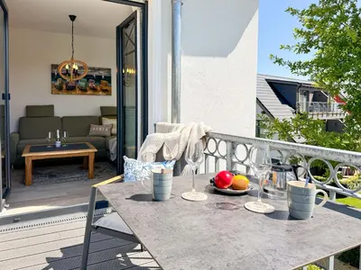 Ein Balkon oder eine Terrasse in der Unterkunft Küstenkajüte Whg 7