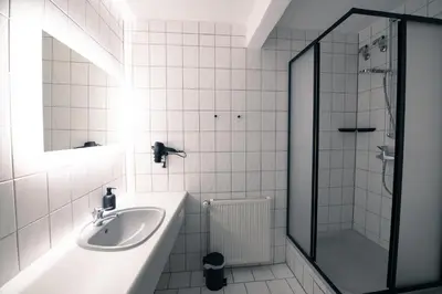 Ein Badezimmer in der Unterkunft Pension Seeblick