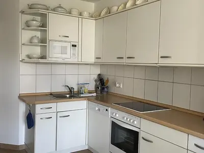 Küche/Küchenzeile in der Unterkunft Ferienwohnung Störtebeker