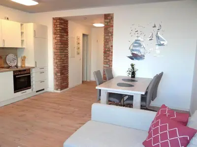Küche/Küchenzeile in der Unterkunft Apartment Hafenkante