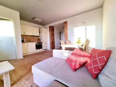 Küche/Küchenzeile in der Unterkunft Apartment Hafenkante
