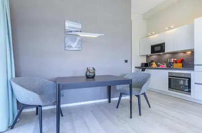Küche/Küchenzeile in der Unterkunft 5 Sterne Apartment Ostseedeck mit Westbalkon