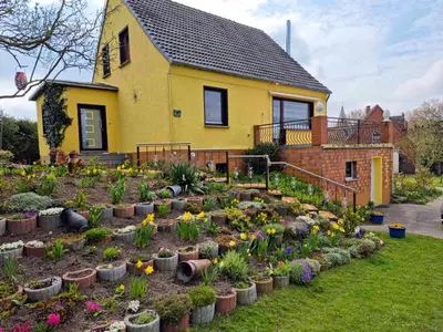 Ein Garten an der Unterkunft Ferienwohnung in Kenz-Küstrow