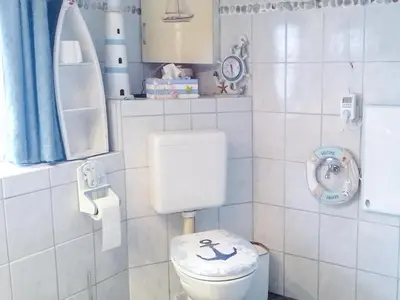 Ein Badezimmer in der Unterkunft Lütt Stuuv am Dorfanger