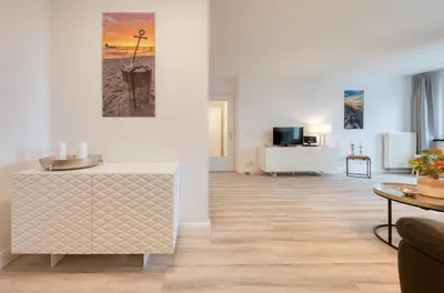 TV/Unterhaltungsangebot in der Unterkunft 5-Sterne-Ferienwohnung Ostseeglück Zingst inklusive Strandkorb von April-Oktober