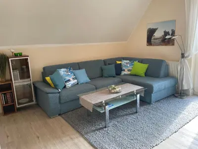 Ein Sitzbereich in der Unterkunft Ferienwohnung Möövnest