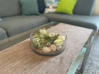 Ein Sitzbereich in der Unterkunft Ferienwohnung Möövnest