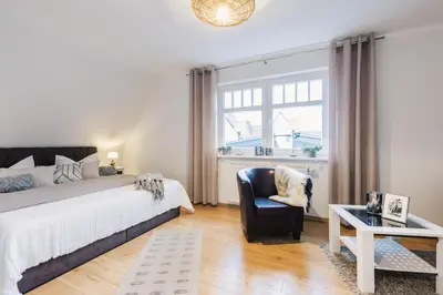 Ein Bett oder Betten in einem Zimmer der Unterkunft Villa Strandleben
