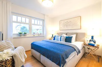 Ein Bett oder Betten in einem Zimmer der Unterkunft Villa Strandleben