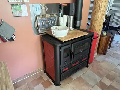Küche/Küchenzeile in der Unterkunft Boddenhus Fuhlendorf