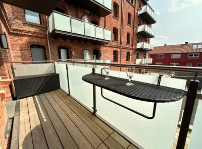 Ein Balkon oder eine Terrasse in der Unterkunft FEWO Sonnenschein 1,7