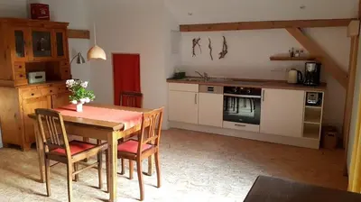 Küche/Küchenzeile in der Unterkunft Ferienwohnung 