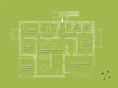Grundriss der Unterkunft WiesenART ground floor