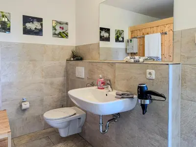 Ein Badezimmer in der Unterkunft Schifferkaten