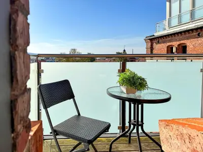 Ein Balkon oder eine Terrasse in der Unterkunft Speicherresidenz App 4 10 - Südseite
