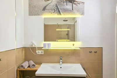 Ein Badezimmer in der Unterkunft Speicherresidenz App 4 10 - Südseite