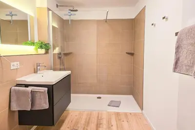 Ein Badezimmer in der Unterkunft Speicherresidenz App 4 6 - Hafenblick