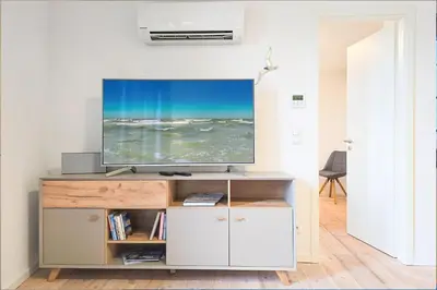 TV/Unterhaltungsangebot in der Unterkunft Speicherresidenz App 4 7 - Hafenblick
