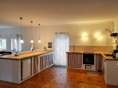 Küche/Küchenzeile in der Unterkunft Ferienhaus Bollhagen