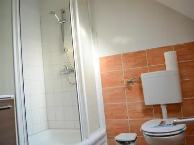 Ein Badezimmer in der Unterkunft Ferienwohnung auf dem Lande