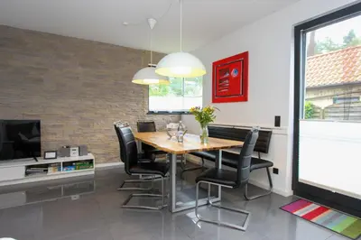 Ein Sitzbereich in der Unterkunft Ferienhaus Glücklich