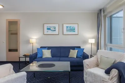 Ein Sitzbereich in der Unterkunft Seestern - Charmante 2-Zimmer-Wohnung mit Balkon