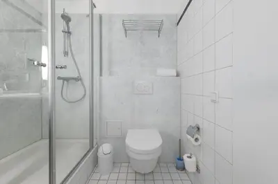 Ein Badezimmer in der Unterkunft Ostseeanker - stilvolles Apartment in Strandnähe