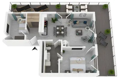 Ein Sitzbereich in der Unterkunft 5 Sterne Ferienwohnung Stranddomizil mit Eckbalkon und Boddenblick