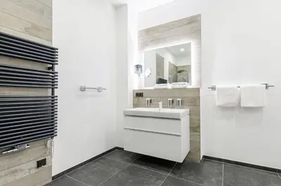 Ein Badezimmer in der Unterkunft Ostsee-Schönheit Wustrower Welle-Modernes Apartment mit Panoramablick