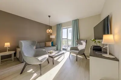 TV/Unterhaltungsangebot in der Unterkunft 5 Sterne Ferienwohnung Boddenstern - atemberaubender Blick auf Bodden