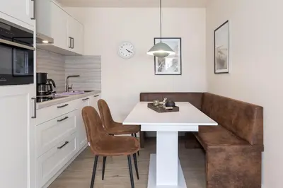 Küche/Küchenzeile in der Unterkunft Küstenglück - Ferienwohnung im 1Obergeschoss mit Balkon